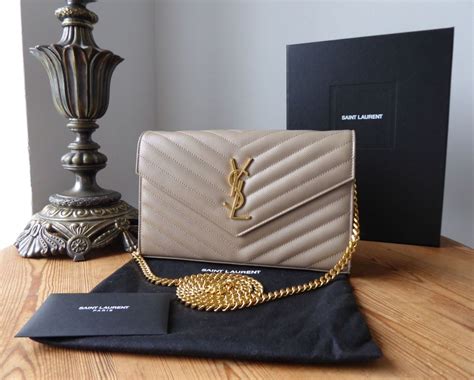 monograma ysl envelope chain wallet bag|Saint Laurent Cassandra Leather Wallet on a Chain .